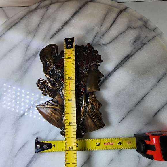 Vintage 1970s Alphonse Mucha Bergamot Brass Works Gypsy Boho Belt Buckle - Picture 10 of 10